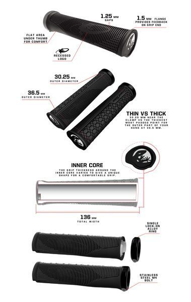 Гріпси Lizard Skins GRADIENT Lock-On, 136мм, jet black GRI-76-20 фото