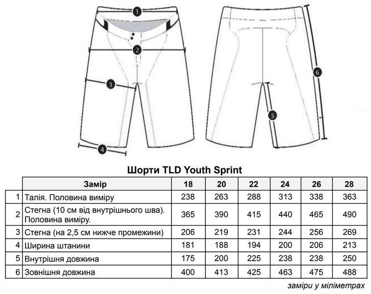 Дитячі Велошорти TLD Sprint Short [Black] Розмір Y22 230268004 фото