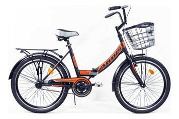 Велосипед складной ARDIS FOLD 20" c корзиной Черно-оранжевый 3143900610 фото