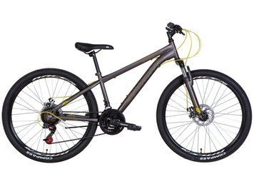 Велосипед 26" Discovery RIDER AM DD 2022 рама 16" Темно-серебристый с желтым 3143900622 фото
